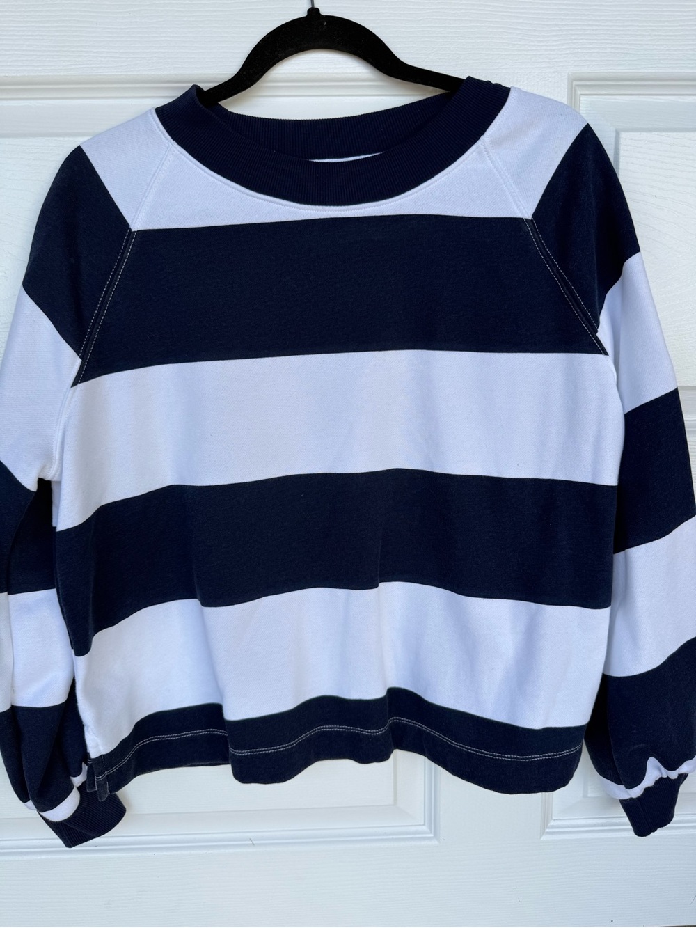 Classic Navy and White Striped Women’s Sweater- Old Navy- Small